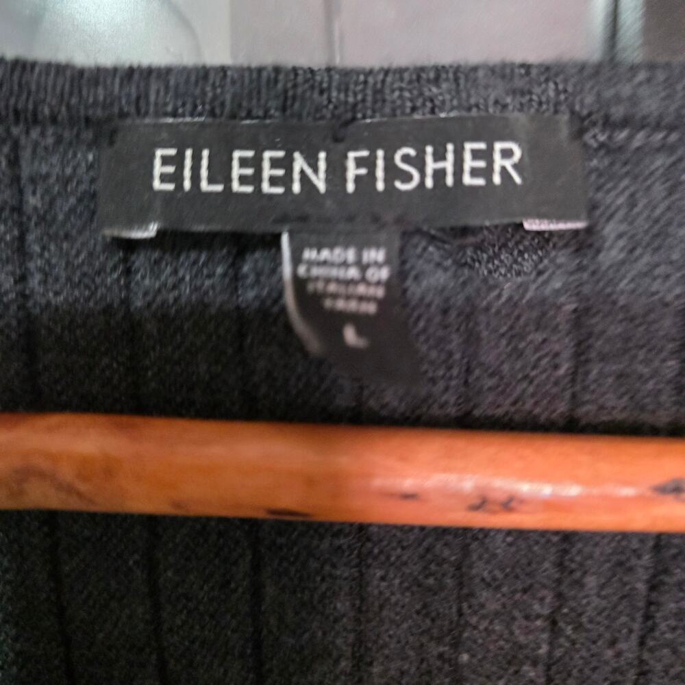 Eileen Fisher Washable-Wool Sweater Dress Gray Size L - Picture 4 of 6